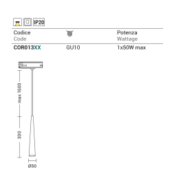 Tračna svetilka CORVINA 1F/3F