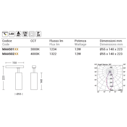Tračni LED reflektor MAAR 1F LAU