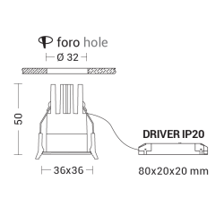 Vgradna LED IP65 svetilka MEGA EVO MEA20-40